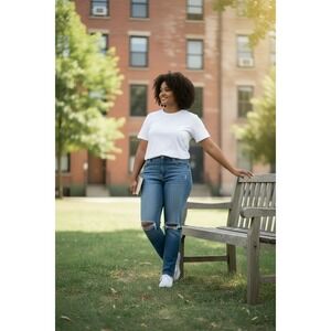 ANA A New Approach Womens Size 18 Mid Rise Boyfriend Distressed Jeans